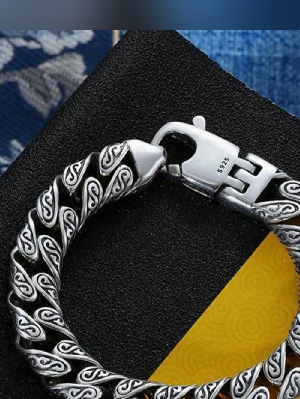 Bracelet 925 Sterling Silver Featuring Hip-Hop Street Style with Ethnic Patterns